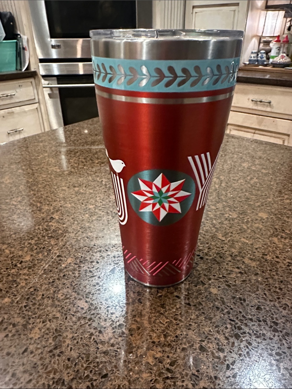 tervis Christmas Clear Travel Lid with Black Slide Cap